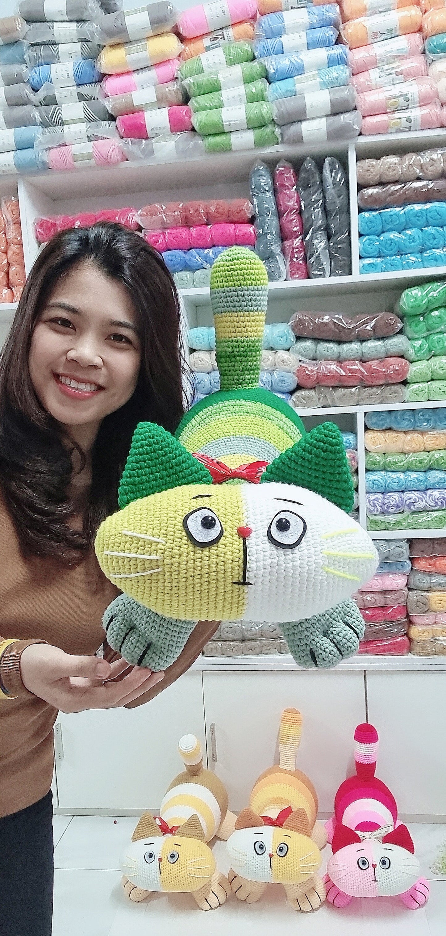 Crochet PATTERN Two-Tone Cat