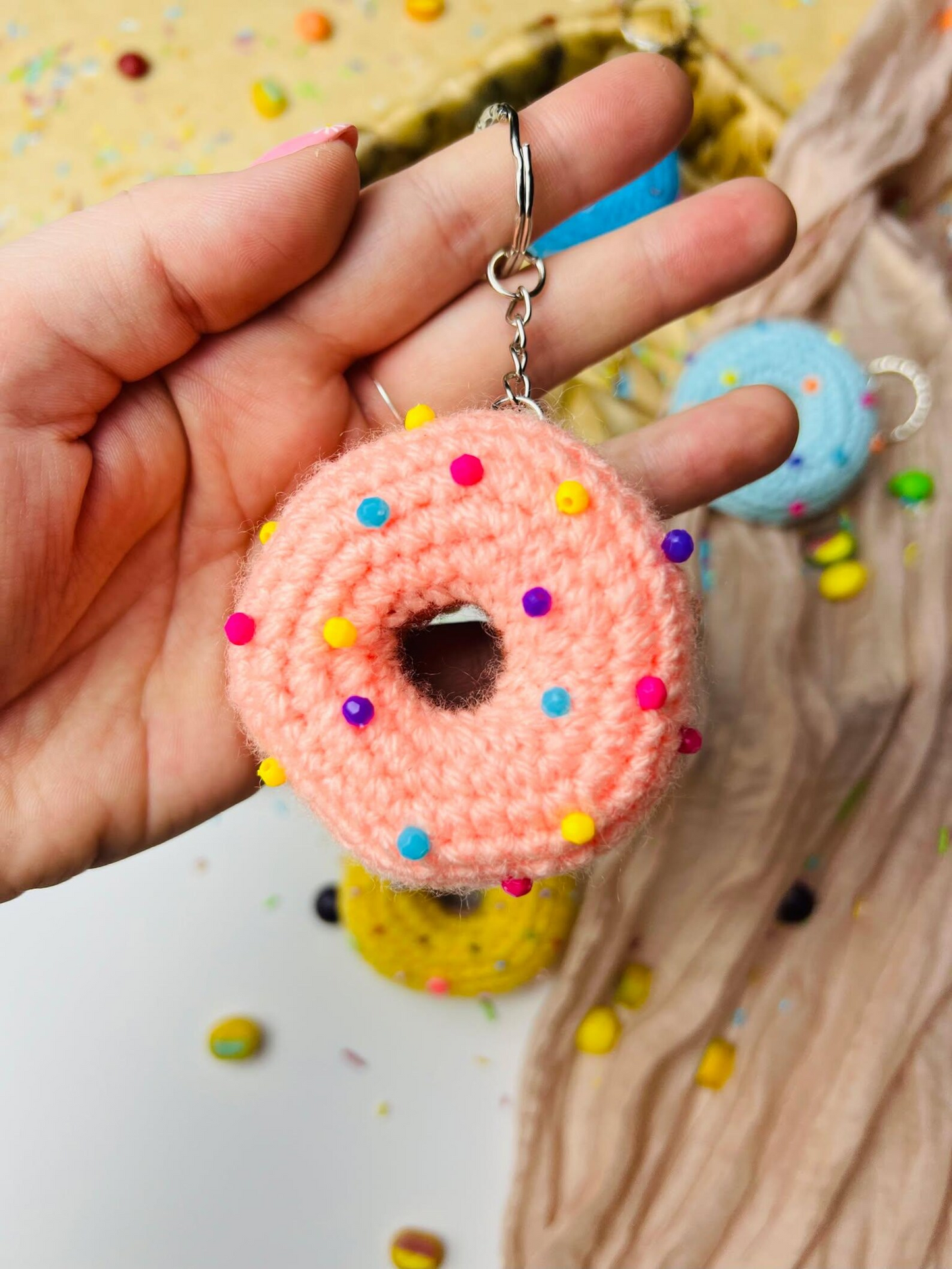 Crochet Donut Keychain Pattern