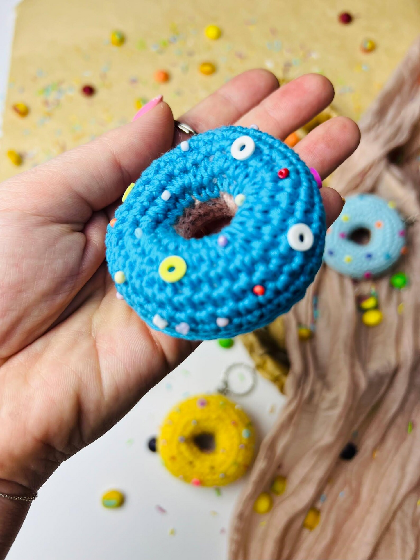 Crochet Donut Keychain Pattern