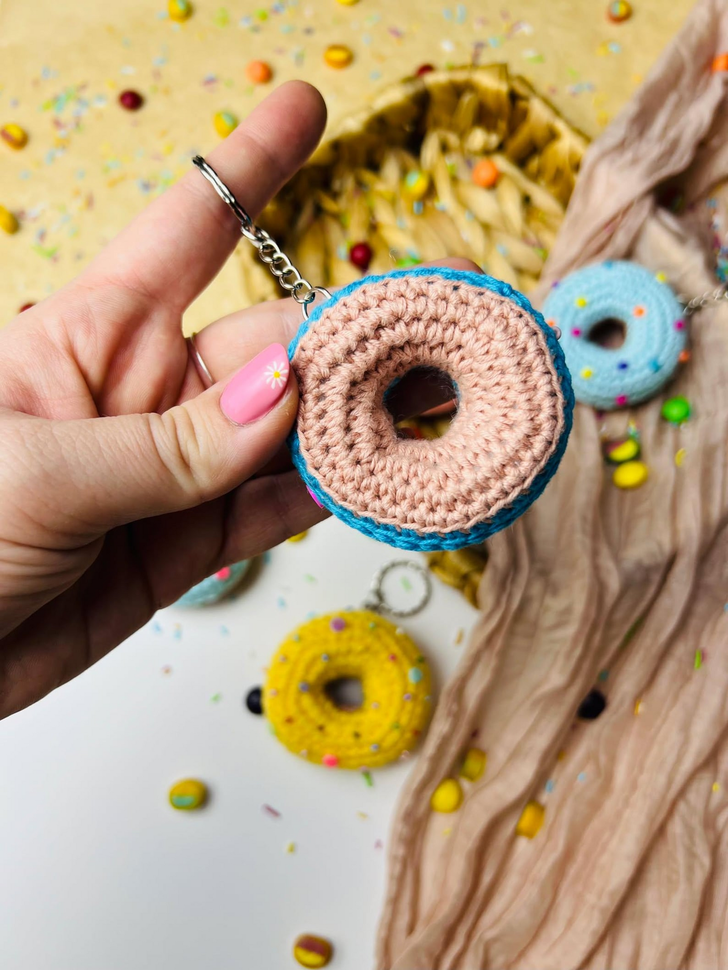 Crochet Donut Keychain Pattern