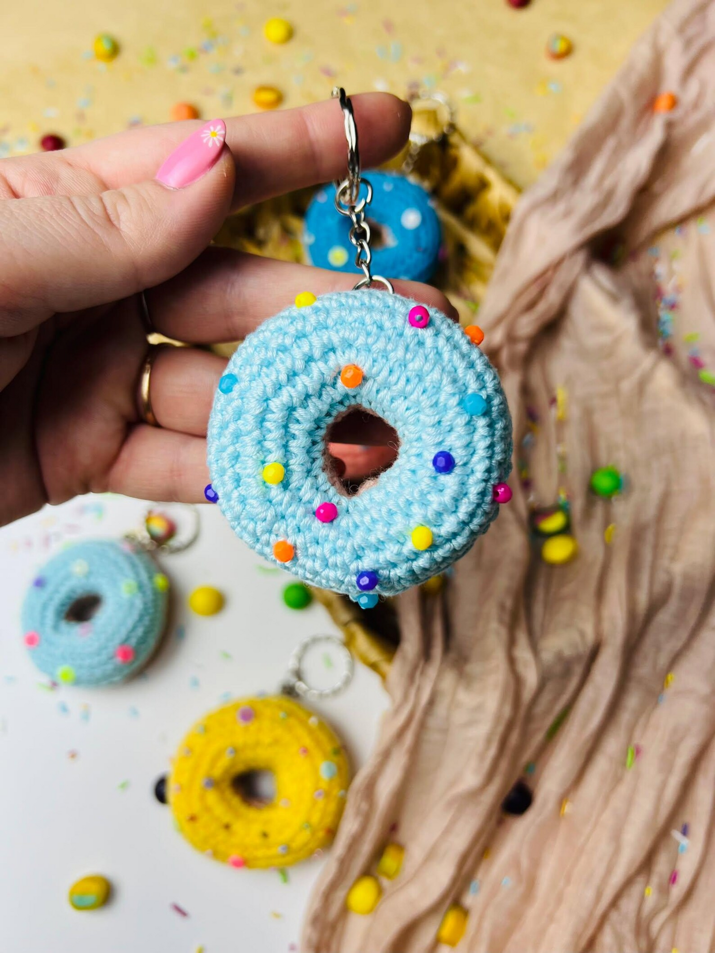 Crochet Donut Keychain Pattern