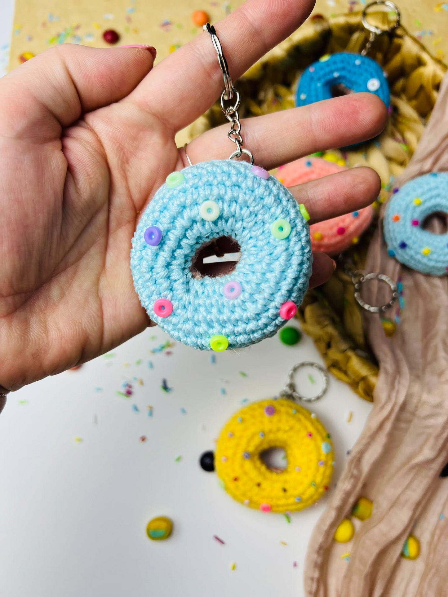 Crochet Donut Keychain Pattern