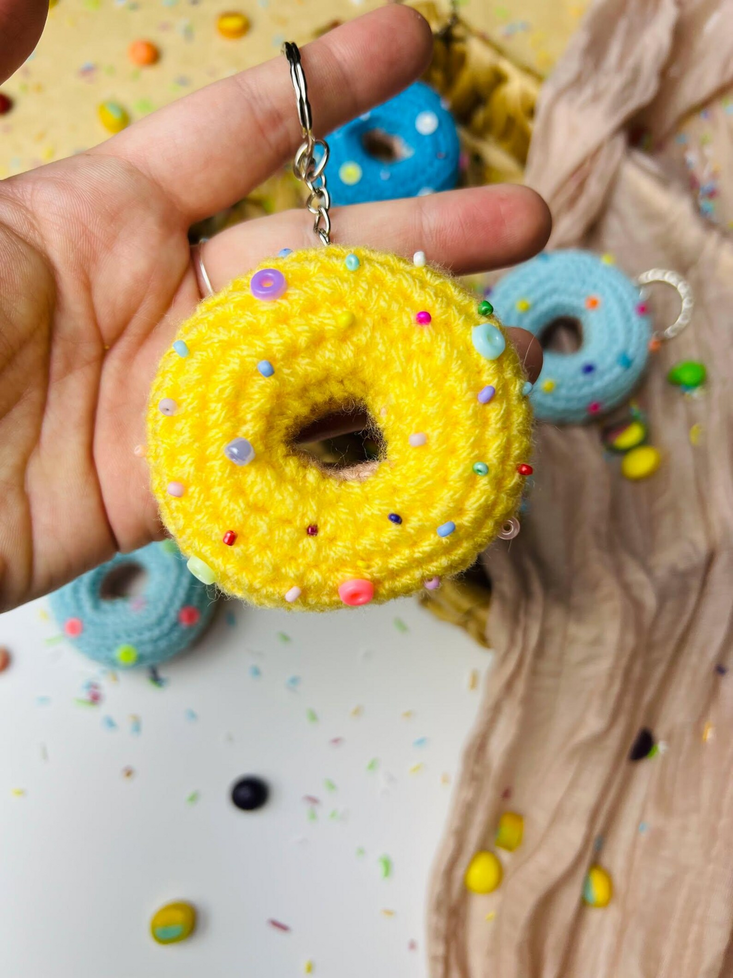Crochet Donut Keychain Pattern