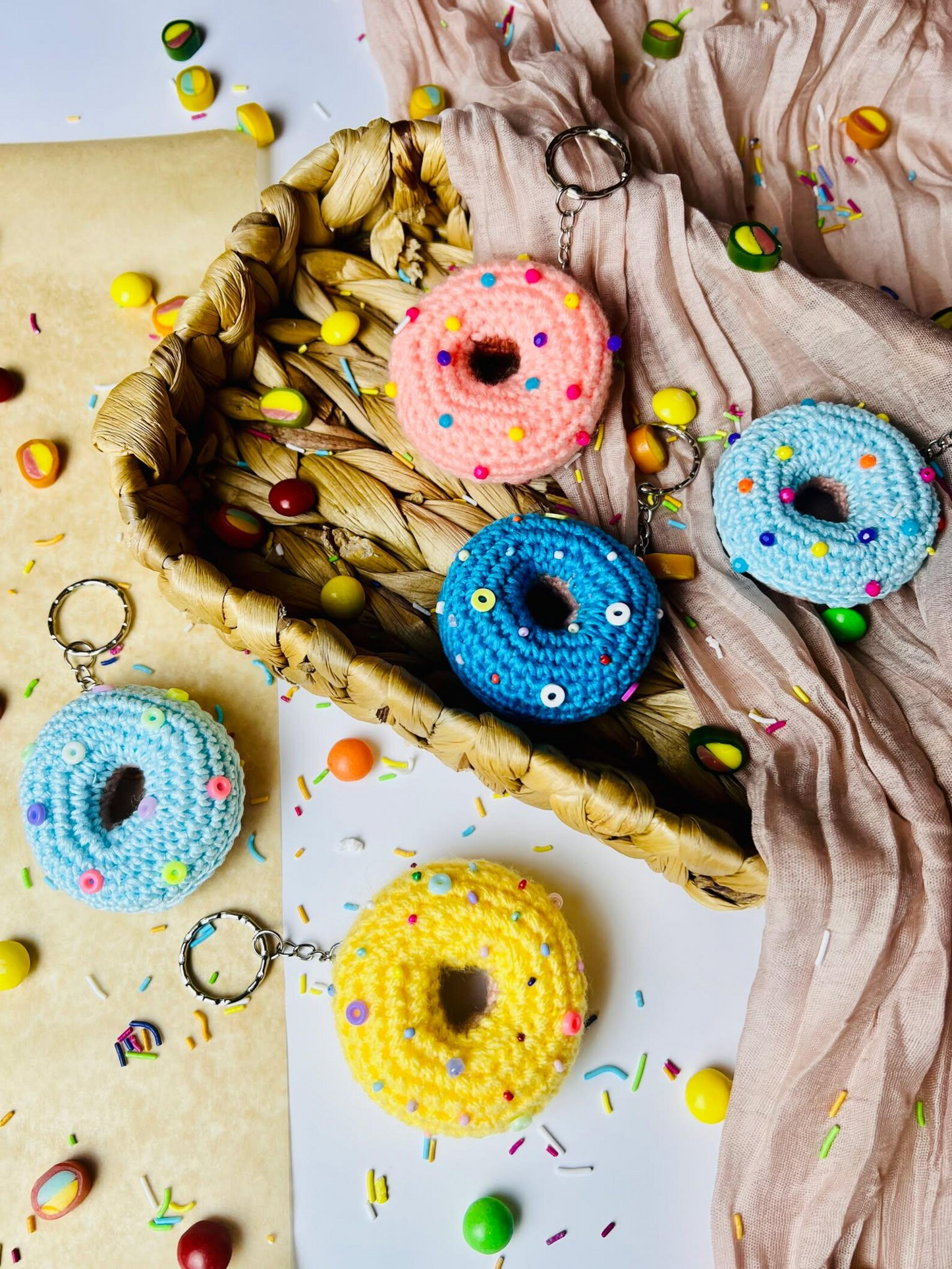 Crochet Donut Keychain Pattern