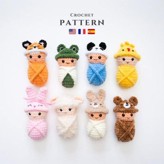CROCHET PATTERN: 8-in-1 Baby Amigurumi Set