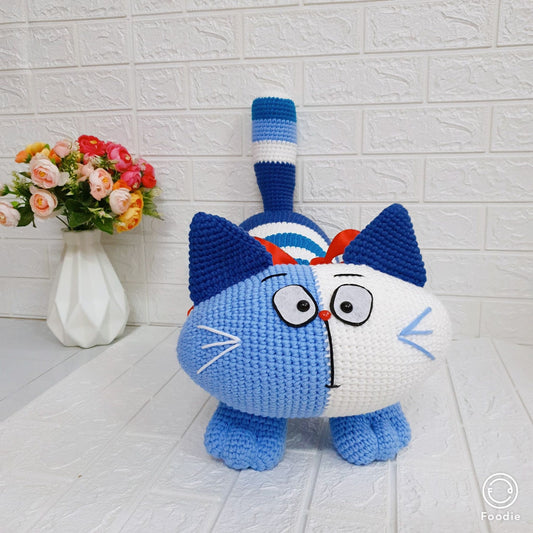 Crochet PATTERN Two-Tone Cat