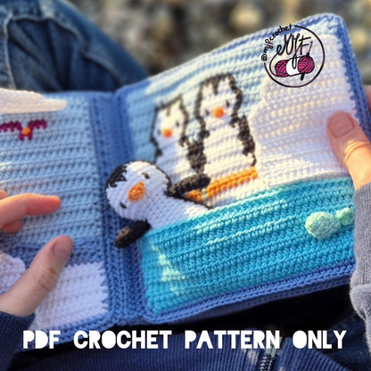 Little PENGUIN plays on the ice floe BOOK crochet PATTERN