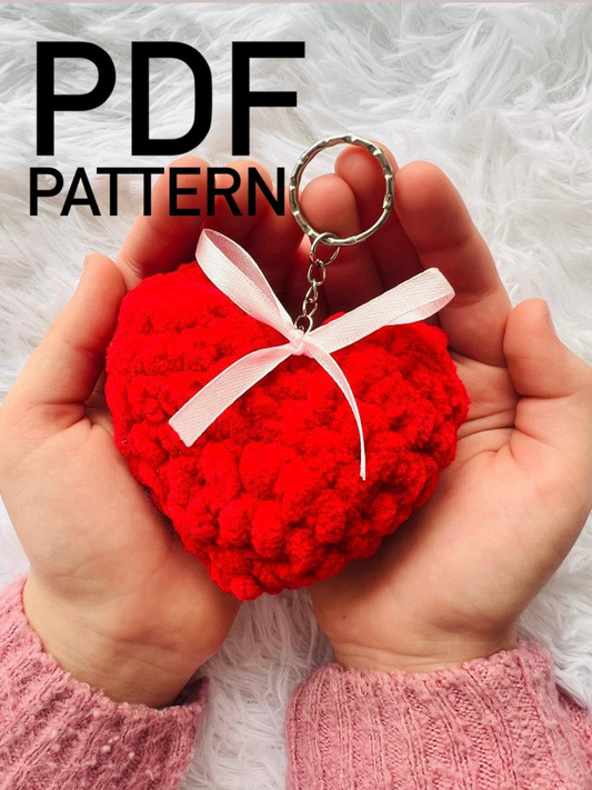 Crochet Heart Keychain Pattern